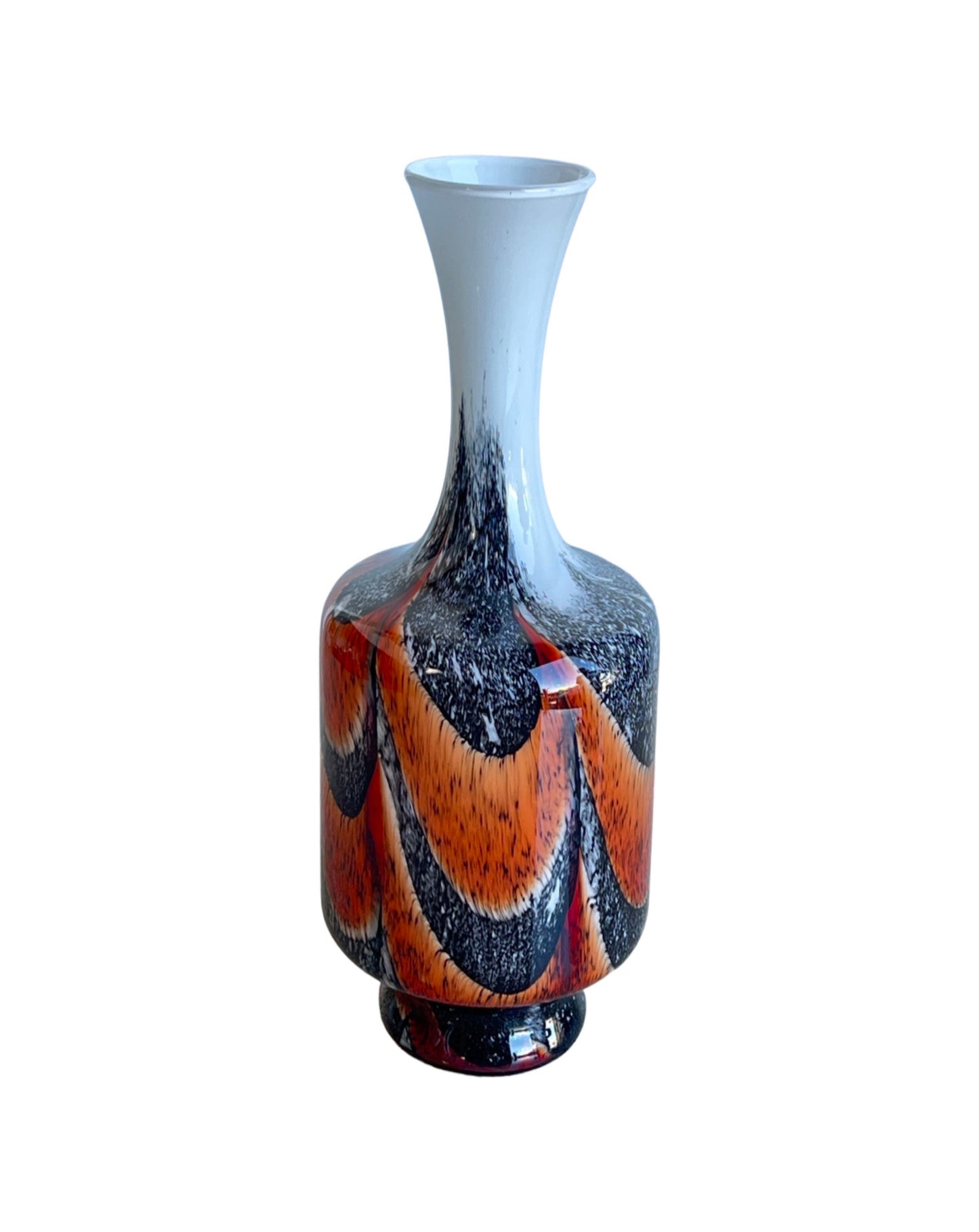 Carlo Moretti Opaline Glass Vase, 1970s