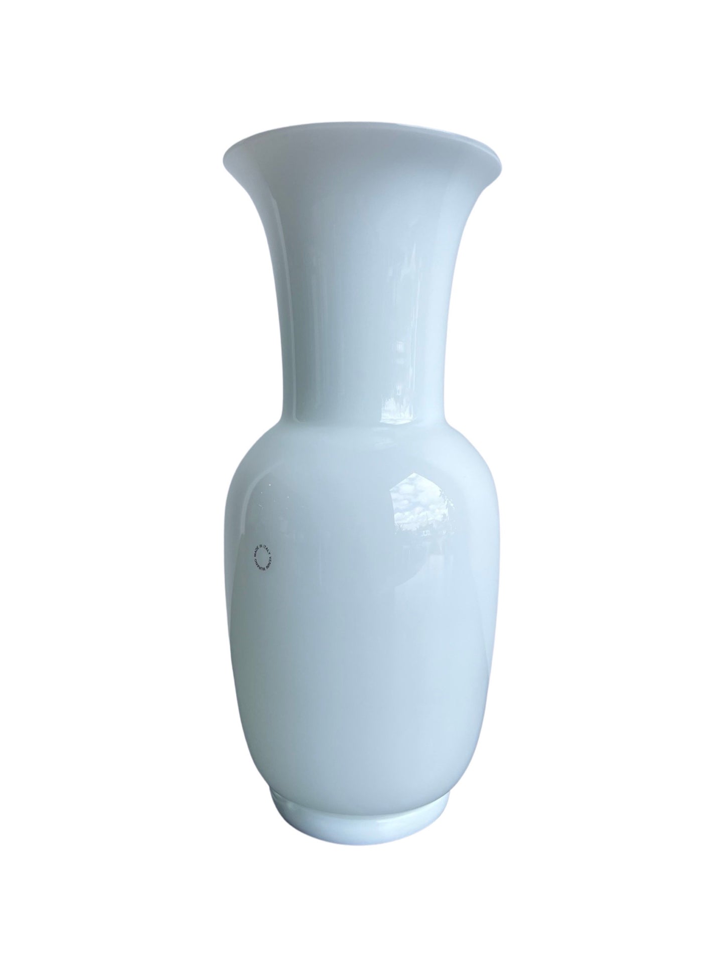 Tommaso Buzzi for Venini White Glass Vase, 1980s