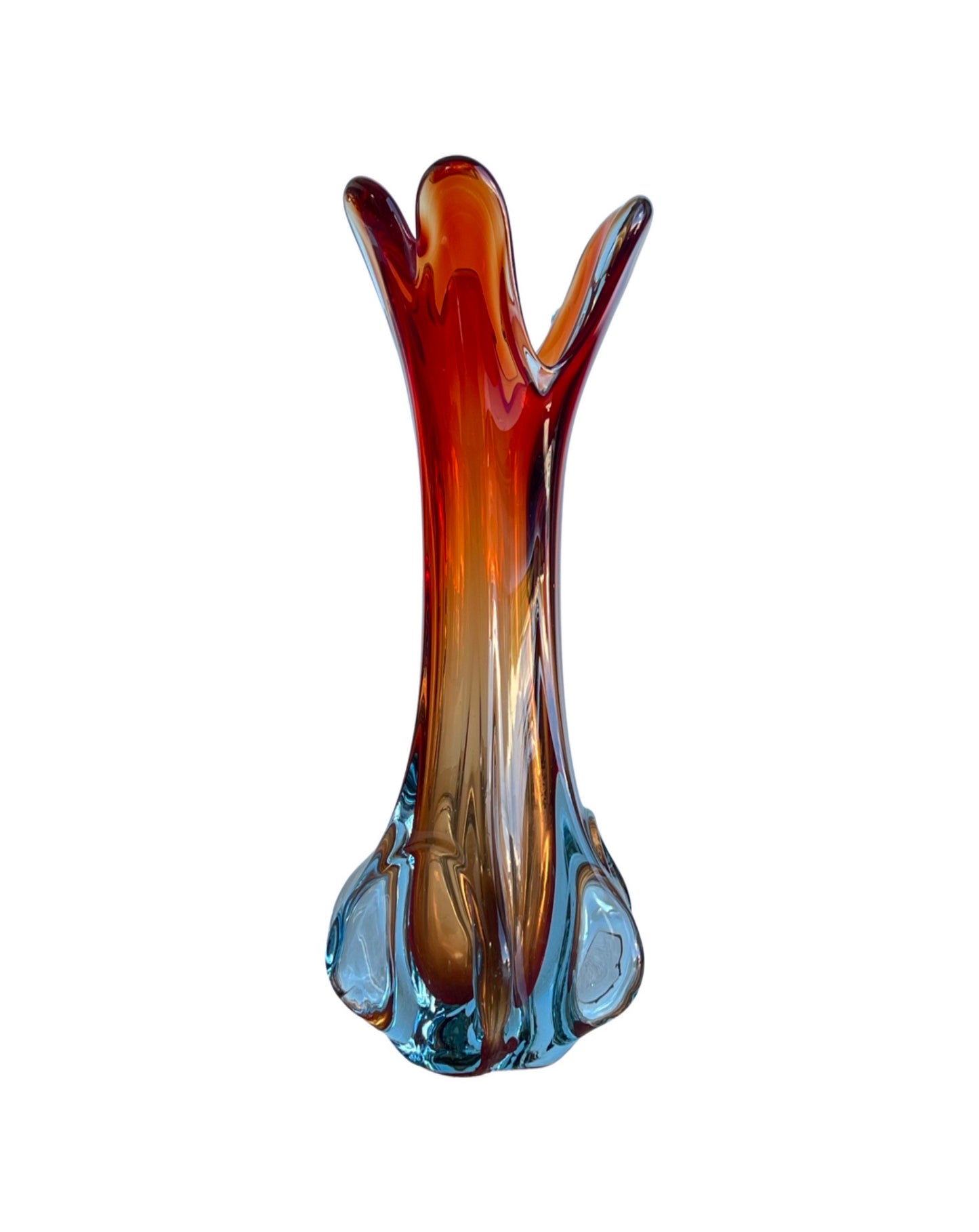 Archimede Saguso Murano Orange Glass Vase, 1960