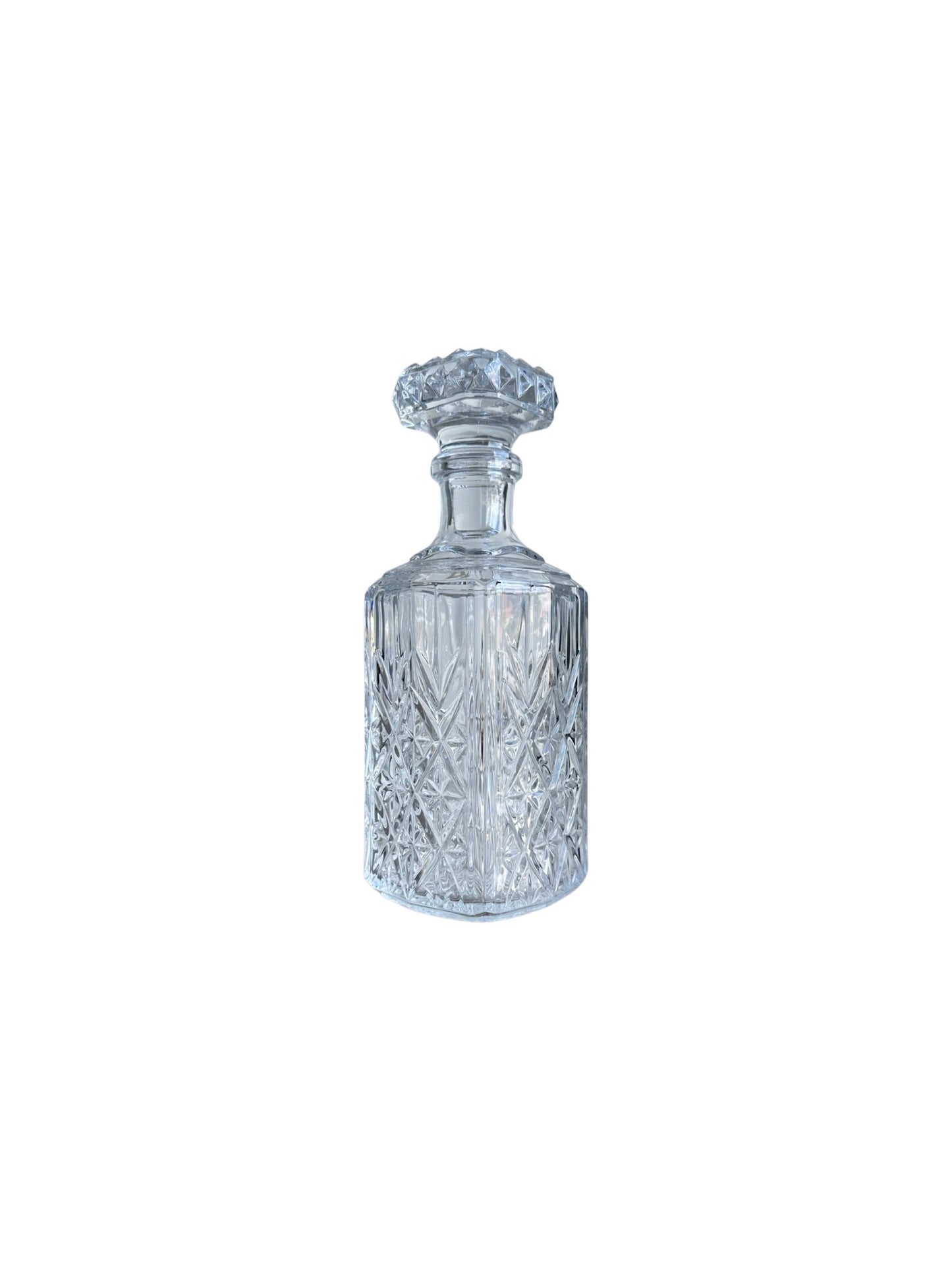 Italian Crystal Liquor Thick Glass Bottle, 1950s