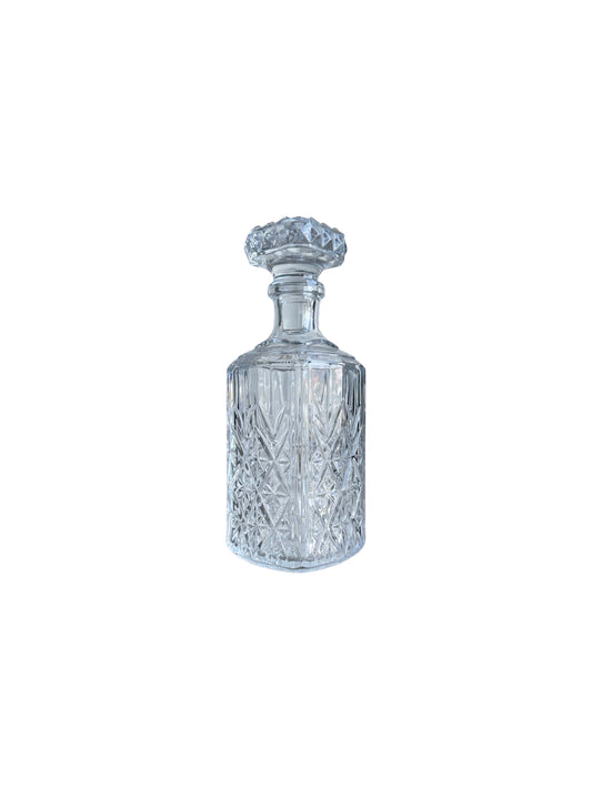 Italian Crystal Liquor Thick Glass Bottle, 1950s