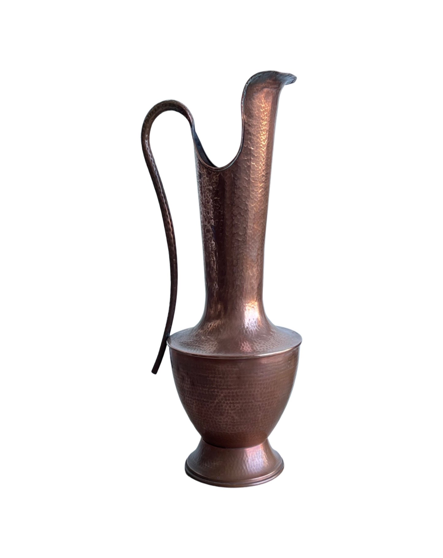 Italian Art Deco Hand Hammered Large Copper Vase, 1940s