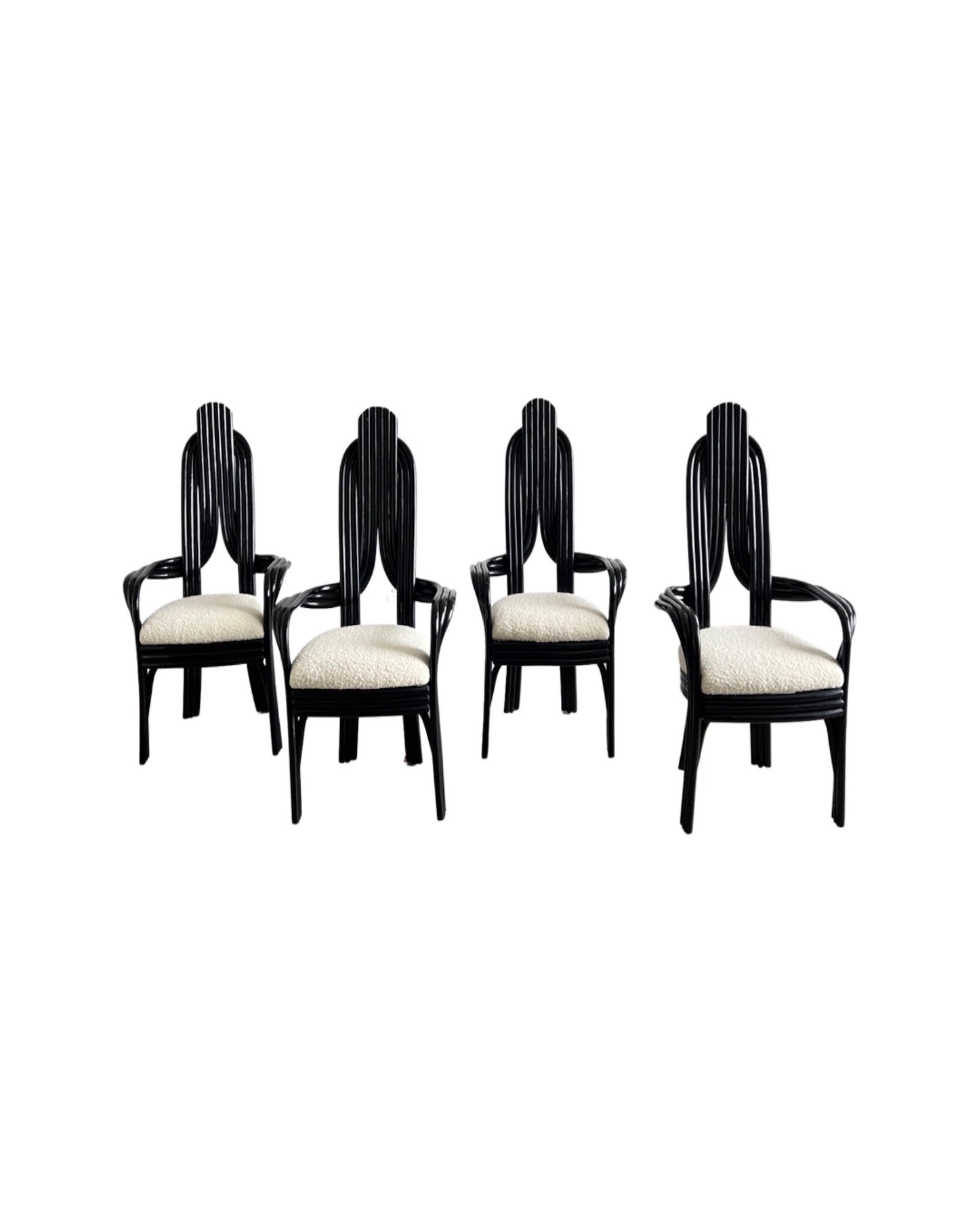 Bamboo Dining Chairs by Axel Enthoven, Set of Four, 1980s