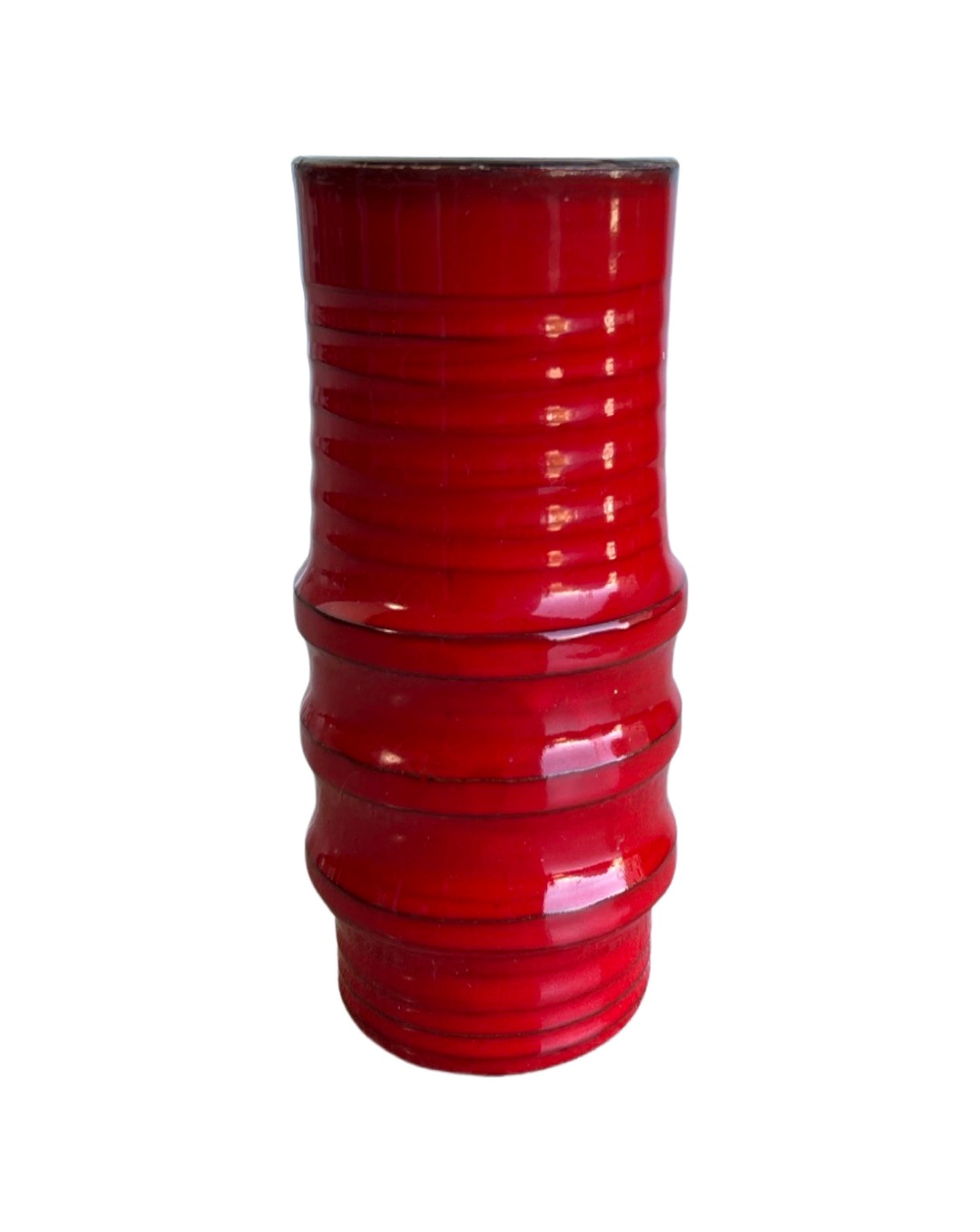 Italian Red Glazed Ceramic Vase, 1960s