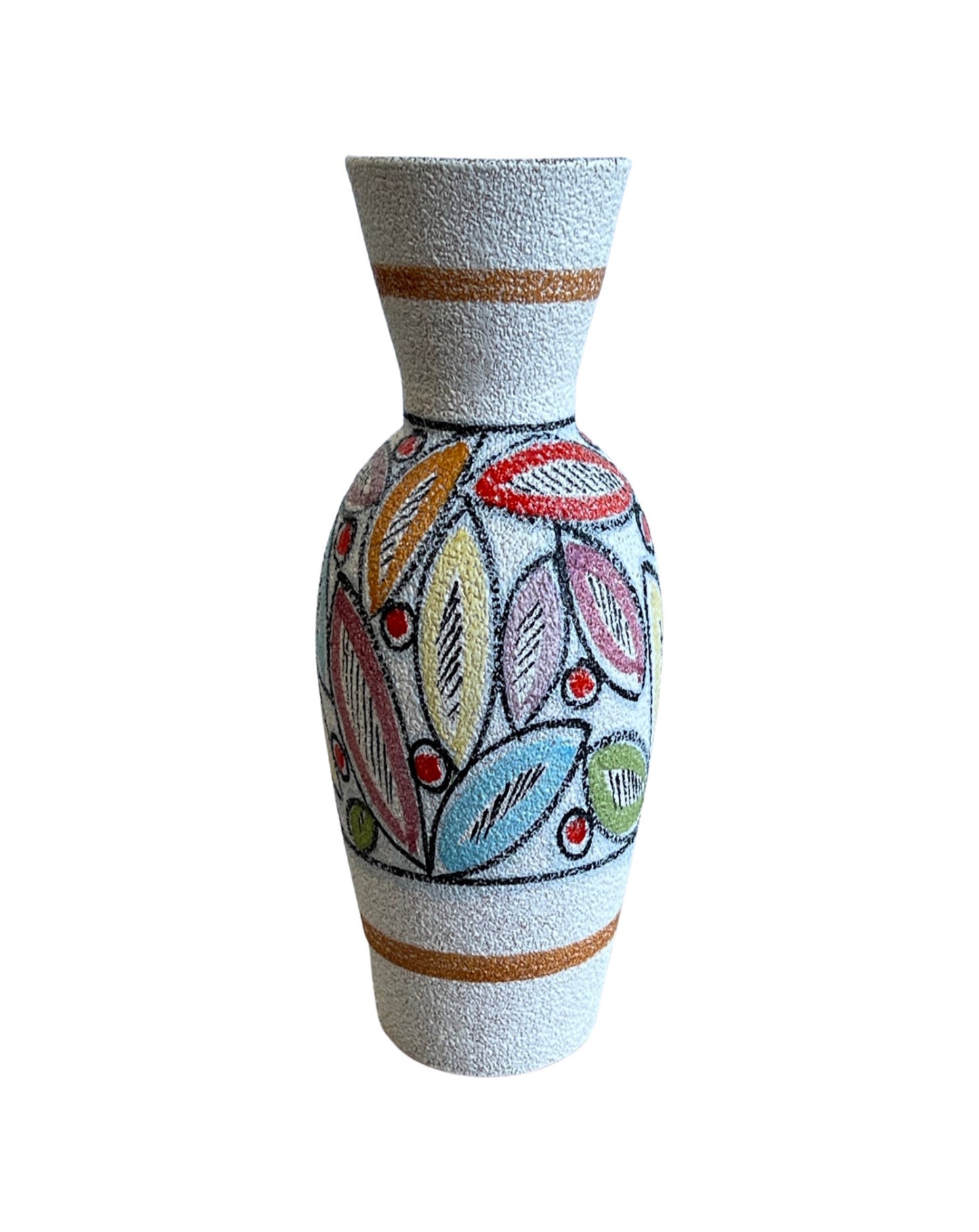 Italian Hand Painted Ceramic Vase, 1950s